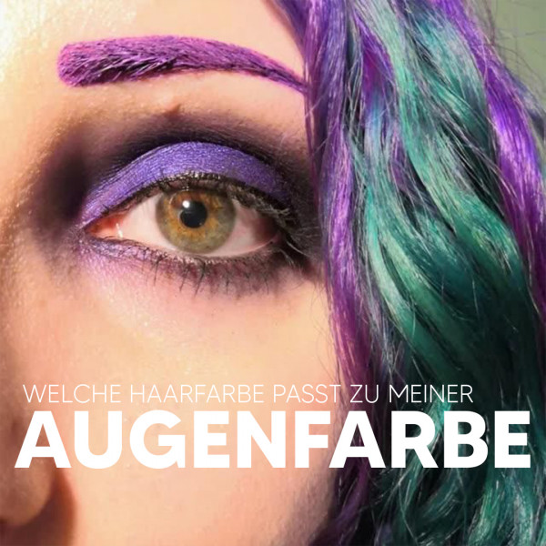 Lila Lidschatten, grüne Augen